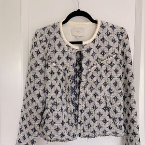 IRO cotton blue and white blazer. Size 40/ medium